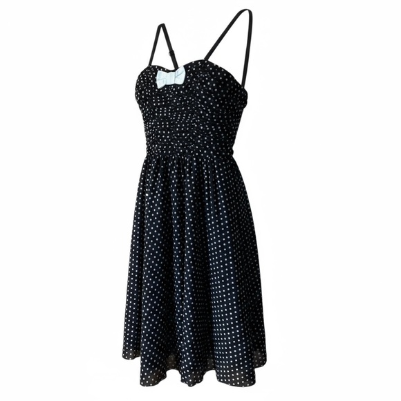 Rocksteady Black and White Polka Dot Swing Dress Size S - Picture 7 of 7